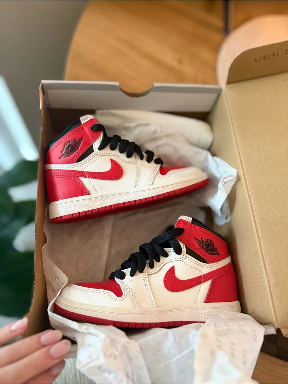 Nike Kids Pink and White High-Top Sneakers with Black Laces
